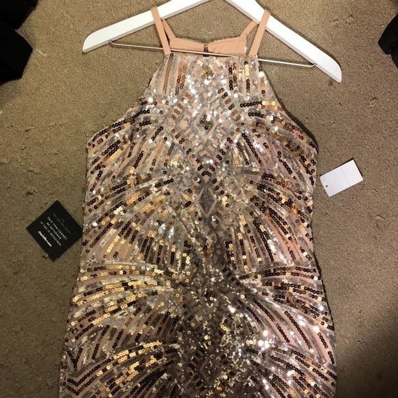 NWT Pink Sequined Shift Dress - Picture 3 of 7